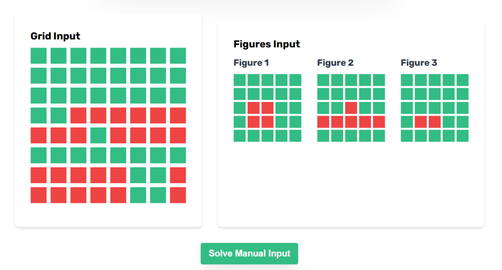 Block Blast Solver - Manual Inputs In Grids