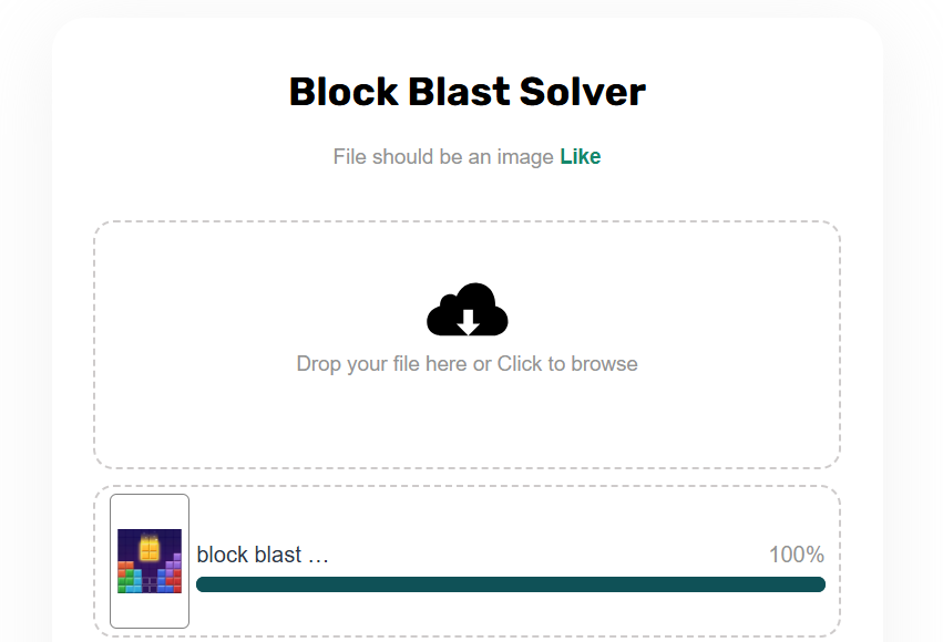 Puzzle Screenshot Uploading In Block Blast Solver